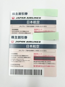 IY68741W　JAL　日本航空　株主優待券　2枚　有効期間2025年11月30日　現状品