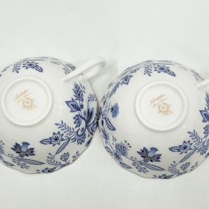 IY68535W Noritake/ノリタケ ブルーソレンティーノ ティーカップ＆ソーサー 2客 セット 紅茶 ティーセット 洋食器 現状品の画像7