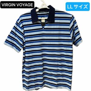 VIRGIN VOYAGE ボーダー半袖ポロシャツ メンズ LLサイズ ＊未使用タグ付き