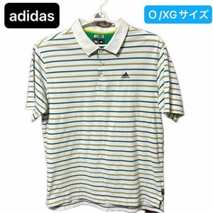 adidas(アディダス) 半袖ポロシャツ メンズ Ｏサイズ climalite ボーダー アウトドア ゴルフ