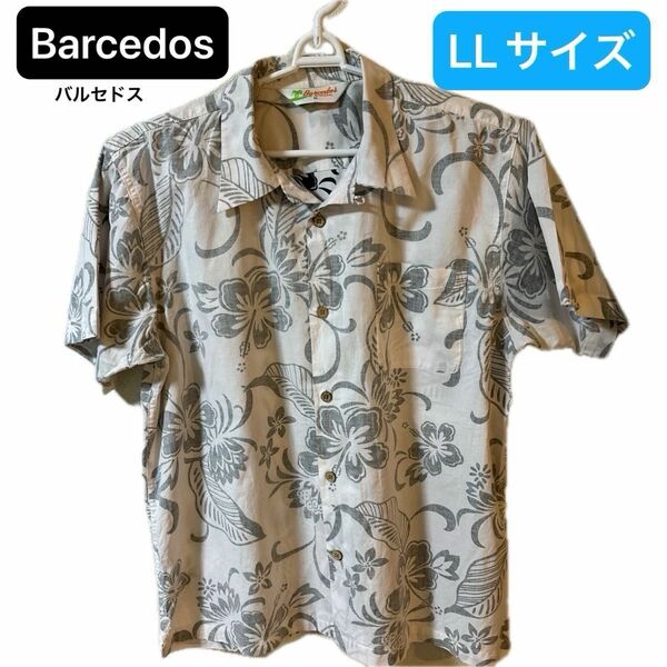 Barcedos(バルセドス) アロハシャツ メンズ LLサイズ モノトーン 総柄