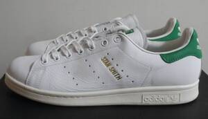 ほぼ新品 スタンスミス 2015年製 JP29.0cm S75074 生産終了 天然皮革 白×緑 adidas stansmith 本革 ホワイト×グリーン