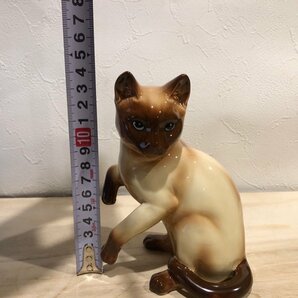 シャム猫 デッドストック 加藤工芸 ネコ 犬 瀬戸焼 焼物 陶器 雑貨 置物 昭和レトロ ビンテージ 管理001・10の画像8