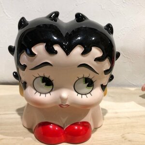 中型　貯金箱　ベティちゃん Betty Boop ベティブープ 陶器 フィギュア KFS ベティ アメリカ 雑貨 置物 レトロ 管理001・3