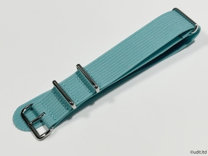 ラグ幅：20mm リブ編み 高品質 NATO ストラップ アイスブルー 腕時計ベルト ナイロン バンド ファブリック rib