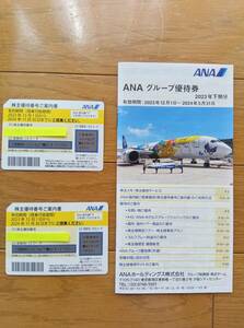 【夏休み前に】ＡＮＡ株主優待券２枚とおまけのＡＮＡ 株主優待冊子１冊になります。