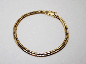 [ used ] flat 12 surface Triple bracele K18 18 gold 750ki partition bangle 18.5cm( arm around inside surroundings 18cm)10g( real weight 10.1g)