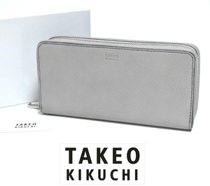 【送料無料】新品 TAKEO KIKUCHI 【ファン】ラウンドファスナー 牛革 セカンドウォレット 長財布 713611 スマホ収納可能 タケオキクチ