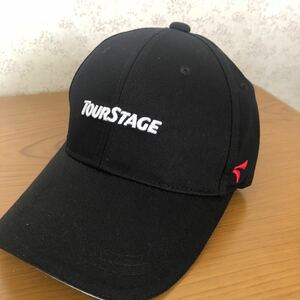  Tour Stage не использовался чёрный цвет шляпа колпак 57-59cm TOURSTAGE GOLF хлопок 100%
