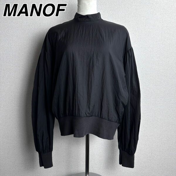 MANOF マノフ　CASUAL CAFF SHHER TOPS ブラック