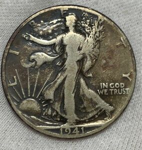 a545 1941年　 ウォーキングリバティ　ハーフダラー 銀貨 アメリカ 古銭