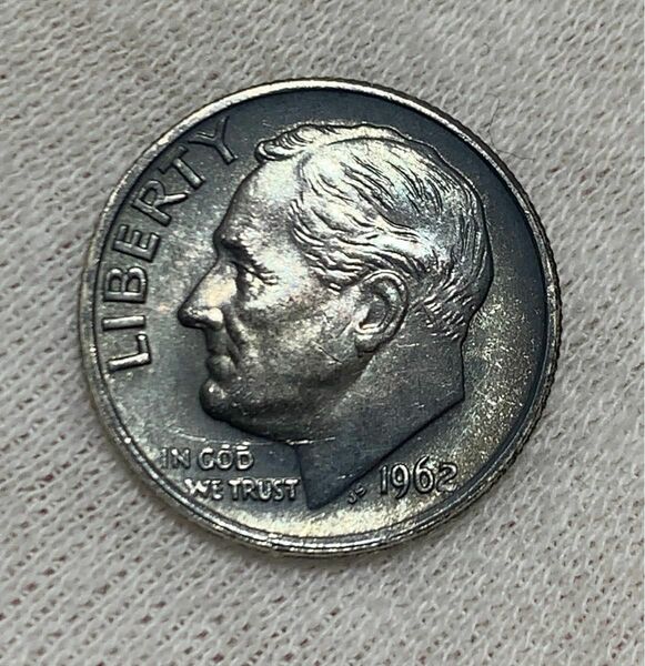 a604 1962年　ルーズベルトダイム銀貨　 アメリカ　古銭　 硬貨