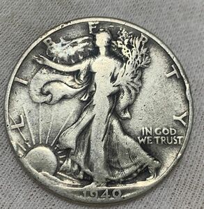 a422 1940年　 ウォーキングリバティ ハーフダラー 銀貨　 アメリカ 古銭 硬貨