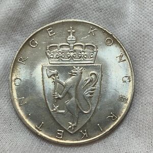 1964年　ノルウェー　10クローネ銀貨
