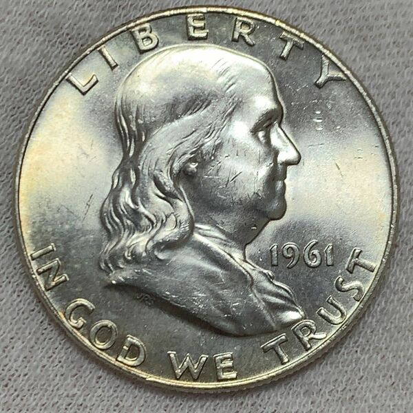 a686 1961年　フランクリン　ハーフダラー銀貨　 古銭 アメリカ 銀貨 コイン