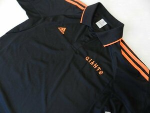 adidas/アディダス製！【★読売ジャイアンツ・巨人軍！■ブラック×オレンジ！】応援ポロシャツ・ウエア！/Oサイズ