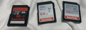 SanDisk SDカード　3枚セット　32GB×2　64GB×1 SDHC　SDXC