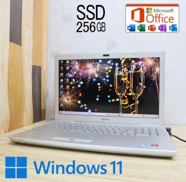 ★中古SONYパソコン SSD新品256GB★VPCSE2AJ カメラ Win11 MS Office ノートPC165