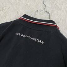 BOUNTY HUNTER バウンティーハンター ワンポイントロゴ 刺繍 ポロシャツ 半袖 Lサイズ ブラック 黒 ハーフボタン ドメスティック キャブ_画像8