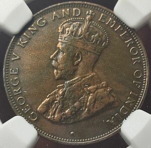 【AU】NGC　1933　イギリス英領香港　1セント　銅貨　硬貨　ジョージ5世　