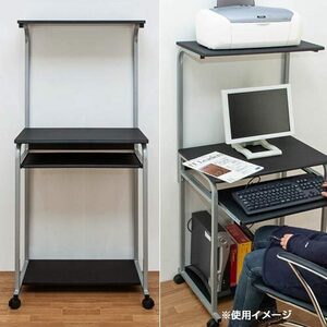  computer desk desk PC rack width 60cm slim Basic personal computer rack on shelves printer pcs sliding table with casters black free shipping 