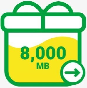 mineo マイネオ パケットギフト 約8GB 8000MB 匿名 数分対応 数量限定