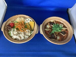 ○●○食品サンプル　豚しゃぶ・芋煮　鍋　2点セット(現状品)○●○