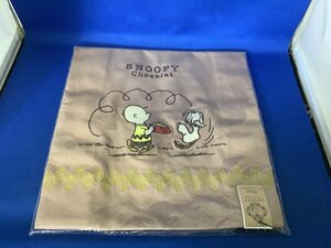 *#*SNOOPY Snoopy embroidery canvas maru she bag / eko-bag ( present condition goods )*#*