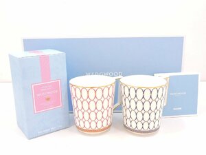 【未使用品】 WEDGWOOD ウェッジウッド ルネッサンス ゴールド ペアマグカップ + イングリッシュ ブレックファスト ティーバッグ[B107I317]