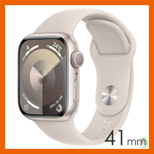 [ super-beauty goods ]Apple Watch Series 9 (GPS model )41mm Star light aluminium case Star light sport band S/M MR8T3J/A
