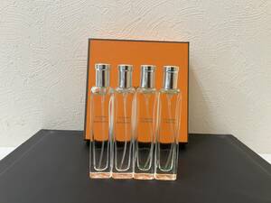 ☆　ほぼ未使用品　Herms エルメス UN JARDIN SUR LE NIL LE JARDIN DE MONSIEUR LI 香水 15ml×4本セット 保存袋 箱付　管EFAR　