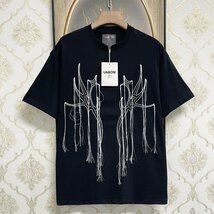 個性EU製＆定価2万◆UABONI*Paris*半袖Tシャツ*ユアボニ*パリ発◆上品 通気 吸汗 刺繍 フリンジ カットソー スウェット 個性 男女兼用 2XL_画像1