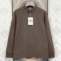 一枚限定EU製＆定価4万◆UABONI*Paris*ポロシャツ*ユアボニ*パリ発◆上質 快適 ソフト POLO 吸汗速乾 無地 通勤 カジュアル 2XL/52サイズ_画像1