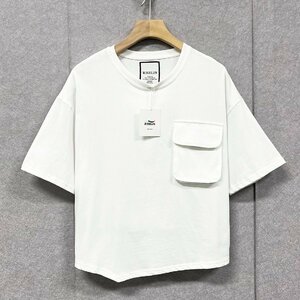 新作ヨーロッパ製※定価2万◆ブルガリア発※RISELIN 半袖Tシャツ 綿100% 速乾 通気性 無地 ポケット付き トップス スウェット 男女兼用 XL