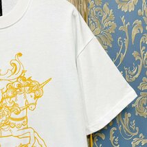 定価2万★christian milada・ミラノ発・半袖Tシャツ★コットン100％ 上品 薄手 吸汗速乾 通気 ユニコーン トップス 男女兼用 2XL/52サイズ_画像6