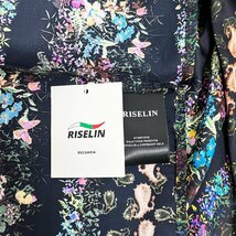 人気ヨーロッパ製※定価3万◆ブルガリア発※RISELIN 半袖Tシャツ 高級シルク/綿混 通気 速乾 薄手 花柄 カットソー キレイめ レディース L_画像9