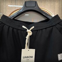 ★★定番EU製＆定価4万◆UABONI*Paris*スウェットパンツ*ユアボニ*パリ発◆米国産コットン100% 軽量 高級刺繍 日常 アウトドア スポーツ2XL_画像3