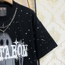 個性EU製＆定価2万◆UABONI*Paris*半袖Tシャツ*ユアボニ*パリ発◆高級 快適 ソフト チェーン付き ゴス スウェット ストリート 男女兼用 XL_画像8