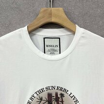 上級ヨーロッパ製※定価2万◆ブルガリア発※RISELIN 半袖Tシャツ コットン100％ 通気 速乾 ラインストーン キラキラ 竹柄 男女兼用 XL/50_画像3