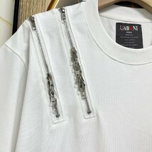 新作EU製＆定価2万◆UABONI*Paris*半袖Tシャツ*ユアボニ*パリ発◆上質 快適 速乾 ゆったり 無地 ファスナーデザイン 個性 ストリート 2XL_画像6