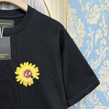 定価2万★christian milada・ミラノ発・半袖Tシャツ★上品 ナチュラル ゆったり 快適 スウェット デイジー柄 可愛い 定番 男女兼用 夏 M/46_画像7