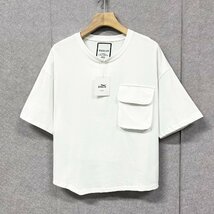 新作ヨーロッパ製※定価2万◆ブルガリア発※RISELIN 半袖Tシャツ 綿100% 速乾 通気性 無地 ポケット付き トップス スウェット 男女兼用 L_画像7