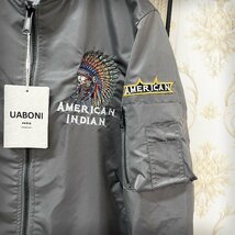 個性EU製＆定価8万◆UABONI*Paris*フライトジャケット/MA-1*ユアボニ*パリ発◆上質 薄手 USAF*TYPE オシャレ INDIANS L/48サイズ_画像6