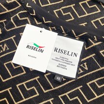 新作ヨーロッパ製※定価2万◆ブルガリア発※RISELIN 半袖Tシャツ コットン混 ソフト 快適 通気 涼しい 幾何柄 透かし編み オシャレ M/46_画像10