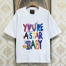 新作EU製＆定価2万◆UABONI*Paris*半袖Tシャツ*ユアボニ*フランス◆上質綿100％ 通気 吸汗 カラフル カットソー スウェット アメカジ XL/50_画像1