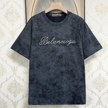 人気EU製＆定価2万◆UABONI*Paris*半袖Tシャツ*ユアボニ*パリ発◆高級 快適 薄手 キラキラ ウォッシュ加工 カットソー おしゃれ 街着 L/48_画像1