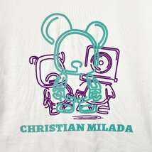 定価2万★christian milada・ミラノ発・半袖Tシャツ★綿100％ 薄手 個性 クマ・ロボット柄 カジュアル シンプル トップス XL/50サイズ_画像3