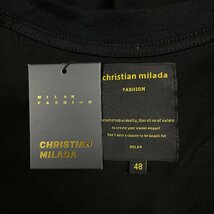 定価2万★christian milada・ミラノ発・半袖Tシャツ★コットン100% 薄手 吸汗 イラスト トレンド リラックス カットソー 日常 2XL/52サイズ_画像8