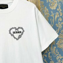 定価2万★christian milada・ミラノ発・半袖Tシャツ★綿100％ 薄手 通気吸汗 個性 ハート柄 ロゴ オシャレ カジュアル 普段着 夏 M/46_画像7