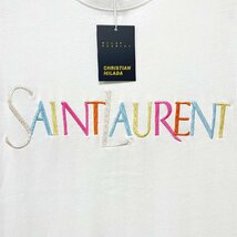 定価2万★christian milada・ミラノ発・半袖Tシャツ★コットン100％ 通気 薄手 英字刺 トップス カットソー ゆったり ユニセックス M/46_画像7